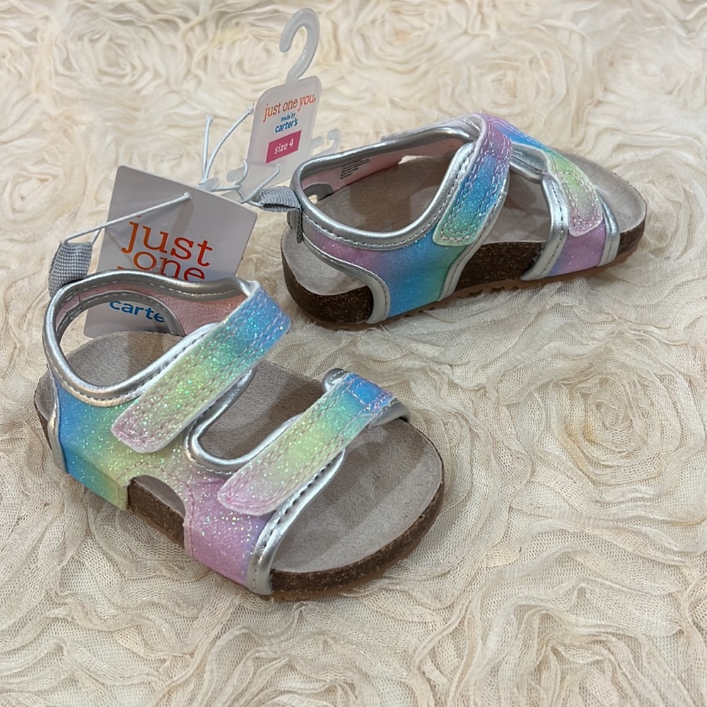 Carter’s Sparkle Glitter Rainbow shoes baby size 4 - Picture 3 of 5